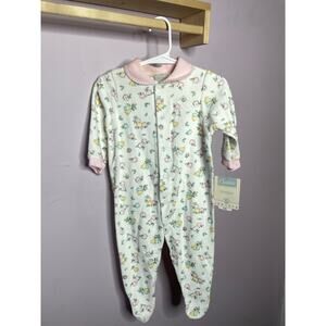 NEW Carters Vintage Baby One Piece Footie Size 6-9 Month Apples Pears Bees